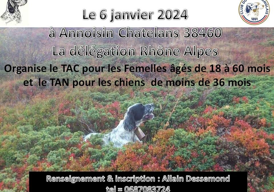 TAC et TAN à Annoisin-Chatelans (38) samedi 06/01/2024